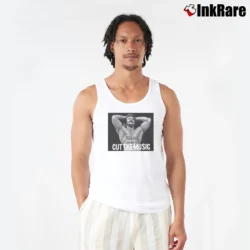 Men’s rick rude cut the music for Classic Wrestling Fans Tank Top in white | Breathable, Active-Friendly Design