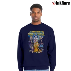 Men’s Rick Sanchez Avengers Marvel Infinity War Funny Crewneck Sweatshirt in navy | Cozy Fabric, Clean Style