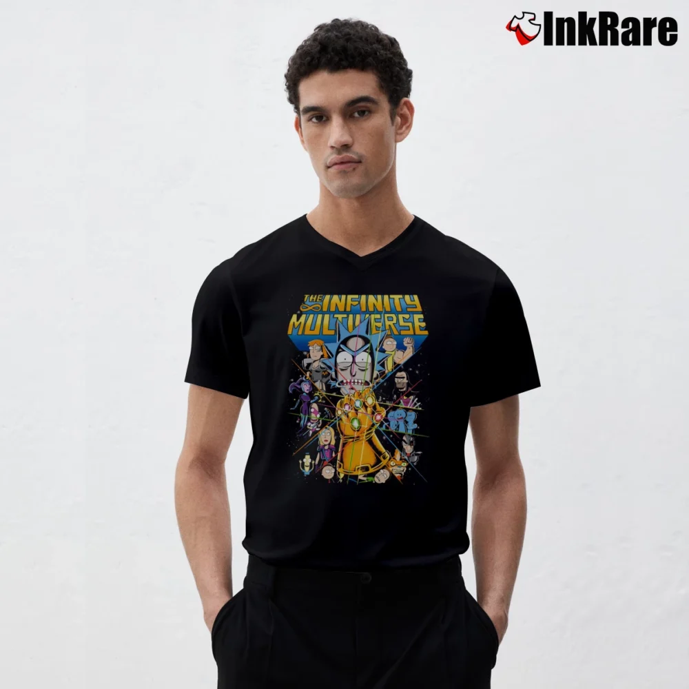 Men’s Rick Sanchez Avengers Marvel Infinity War Funny V-Neck Tee in black | Sharp, Breathable, Everyday Staple