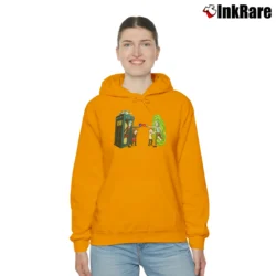 Women’s Rick Vs Doctor Who Rick And Morty Crossover Cozy Hoodie in orange | Warm, Structured, Stylish
