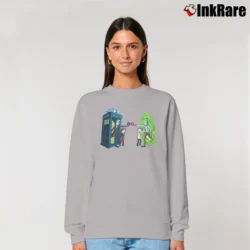 Women’s Rick Vs Doctor Who Rick And Morty Crossover Relaxed Sweatshirt in sport grey | Soft, Laid-Back Vibe