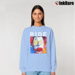Women’s ride going blank again shoegaze album music Relaxed Sweatshirt in light blue | Soft, Laid-Back Vibe
