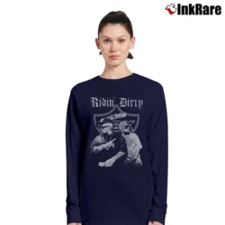 Women’s Riding Dirty Retro Style Long-Sleeve Top in navy | Sleek, Versatile, All-Season