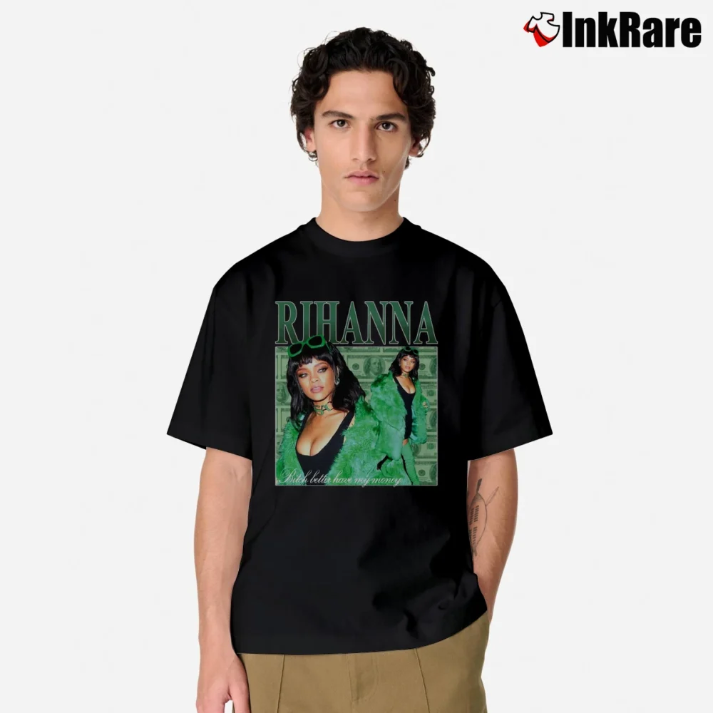 Men’s Rihanna Pop Culture Music Graphic Classic T-Shirt in black | Soft, Breathable Everyday Wear