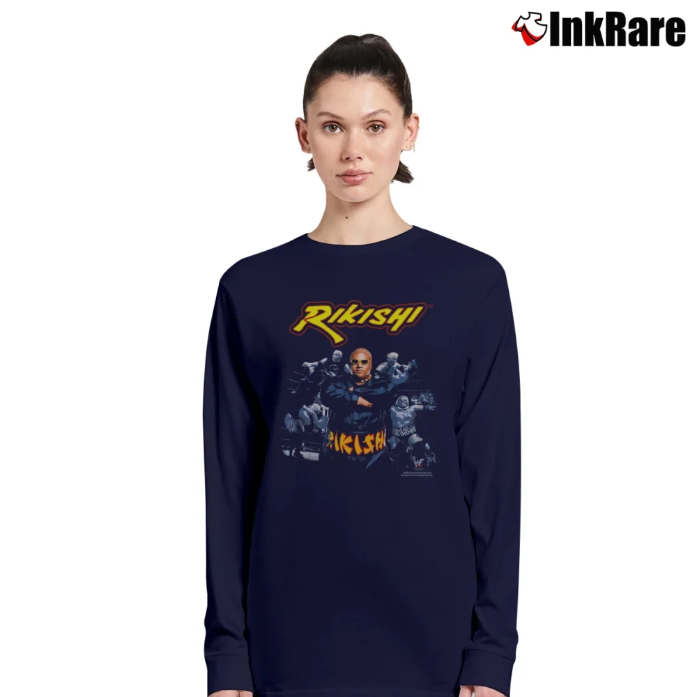 Women’s Rikishi WWF WWE 2000 Retro Long-Sleeve Top in navy | Sleek, Versatile, All-Season