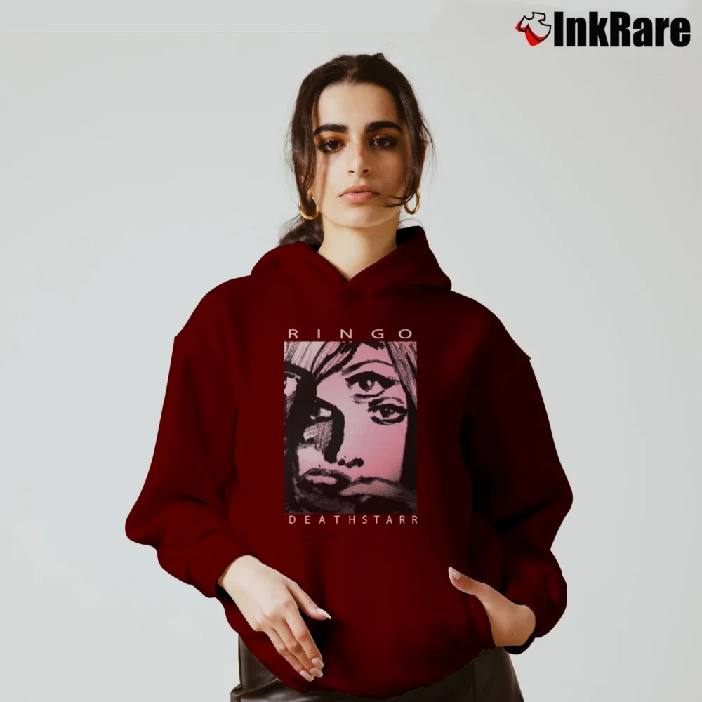 Women’s Ringo Deathstarr Band Cozy Hoodie in maroon | Warm, Structured, Stylish
