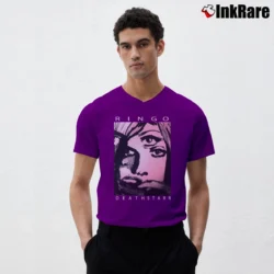Men’s Ringo Deathstarr Band V-Neck Tee in purple | Sharp, Breathable, Everyday Staple