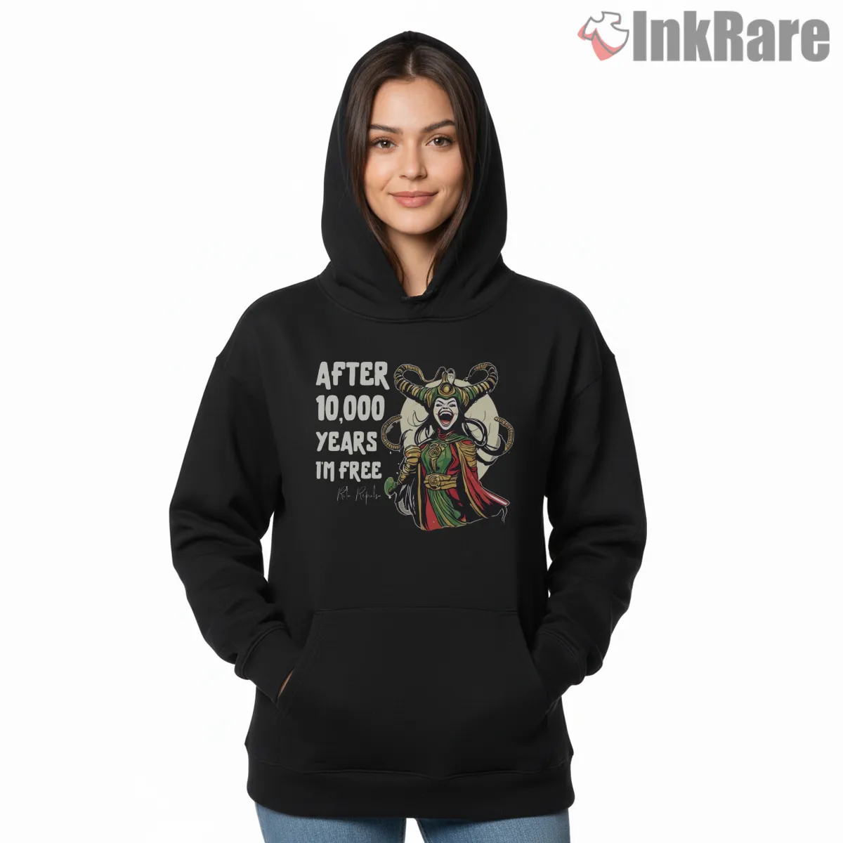 Rita Repulsa After Ten Thousand Years Iconic Villain Hoodie Black Rita Repulsa After Ten Thousand Years Iconic Villain Shirt on black hoodie for women graphic tee