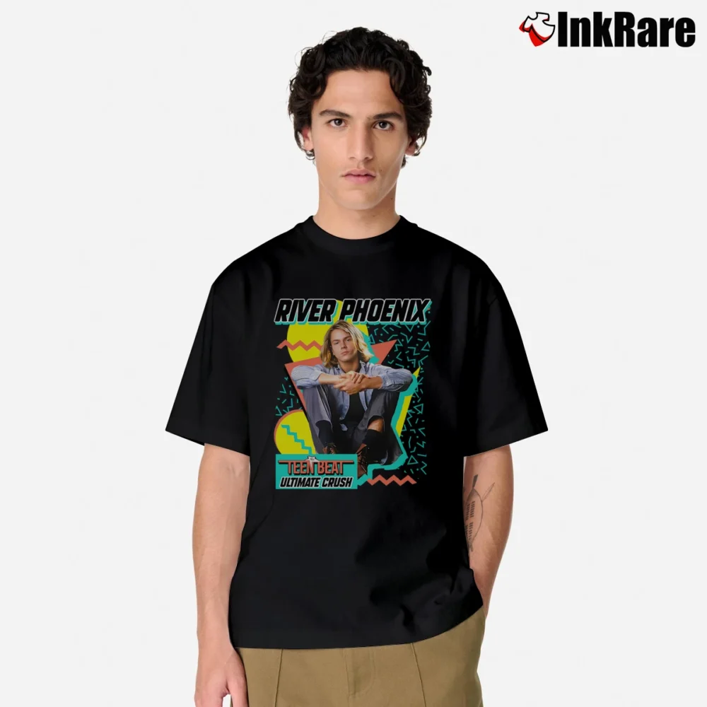 Men’s River Phoenix Teen Beat Classic T-Shirt in black | Soft, Breathable Everyday Wear
