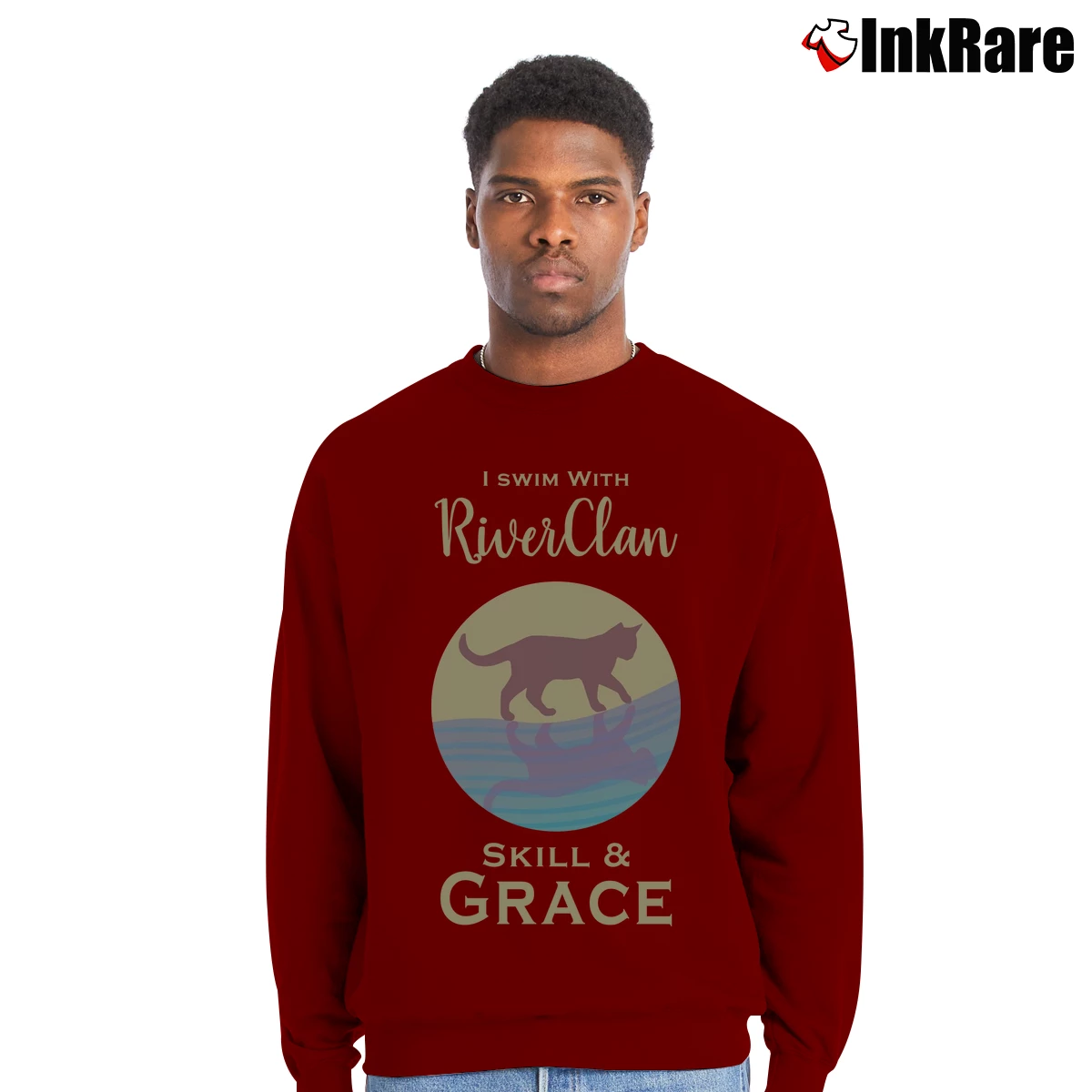 Men’s Riverclan Pride 27 Crewneck Sweatshirt in maroon | Cozy Fabric, Clean Style