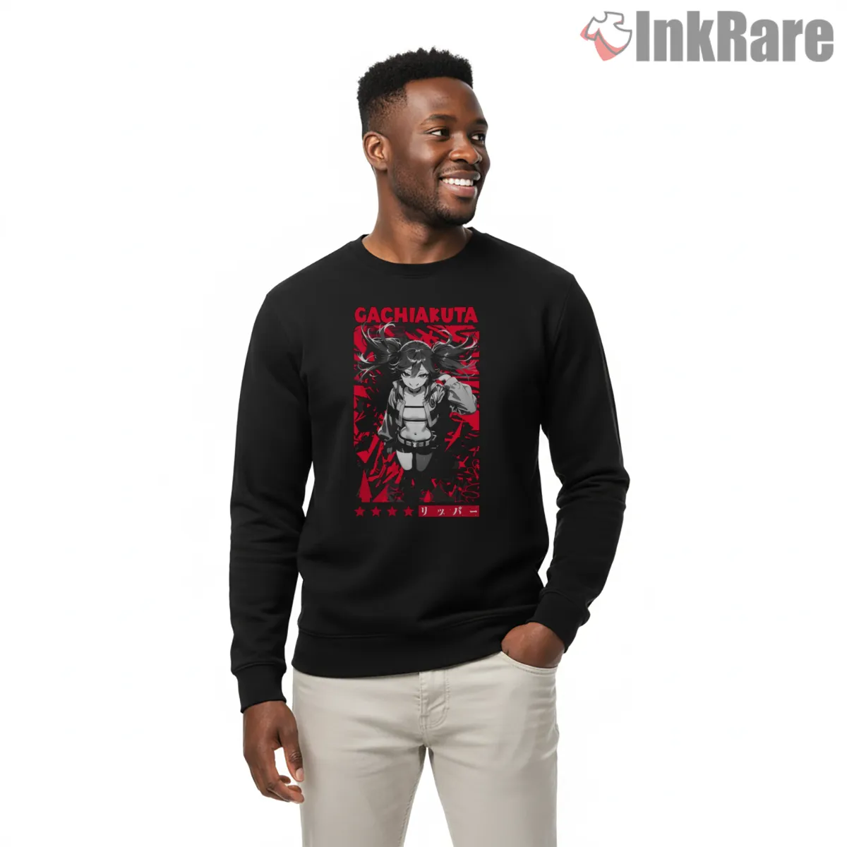 Riyo Red Grunge Portrait Street Anime Shirt on graphic shirt for men graphic tee