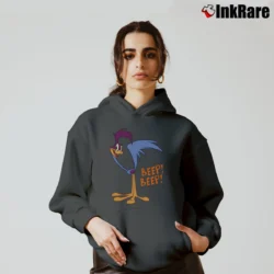Women’s Roadrunner Beep Beep Looney Tunes Cartoon Cozy Hoodie in charcoal | Warm, Structured, Stylish
