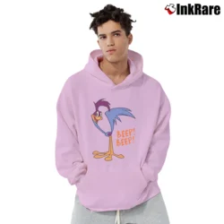 Men’s Roadrunner Beep Beep Looney Tunes Cartoon Pullover Hoodie in light pink | Cozy, Durable, Modern Fit