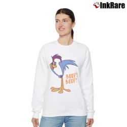 Women’s Roadrunner Beep Beep Looney Tunes Cartoon Relaxed Sweatshirt in white | Soft, Laid-Back Vibe
