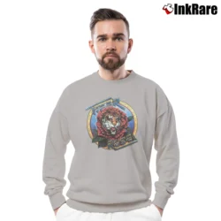 Men’s Robert Hunter 1975 Tiger Rose Grateful Dead Crewneck Sweatshirt in sport grey | Cozy Fabric, Clean Style