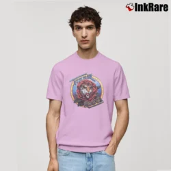 Men’s Robert Hunter 1975 Tiger Rose Grateful Dead Classic T-Shirt in light pink | Soft, Breathable Everyday Wear