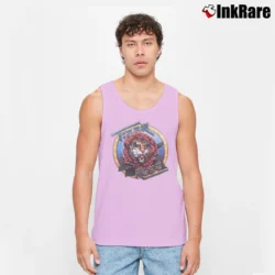 Men’s Robert Hunter 1975 Tiger Rose Grateful Dead Tank Top in light pink | Breathable, Active-Friendly Design