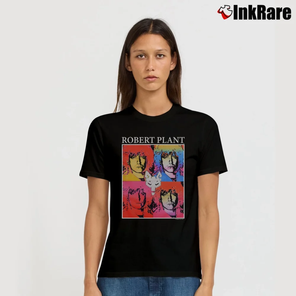 Women’s Robert Plant 1990 Manic Nirvana Concert Signature T-Shirt in black | Soft, Flattering Fit