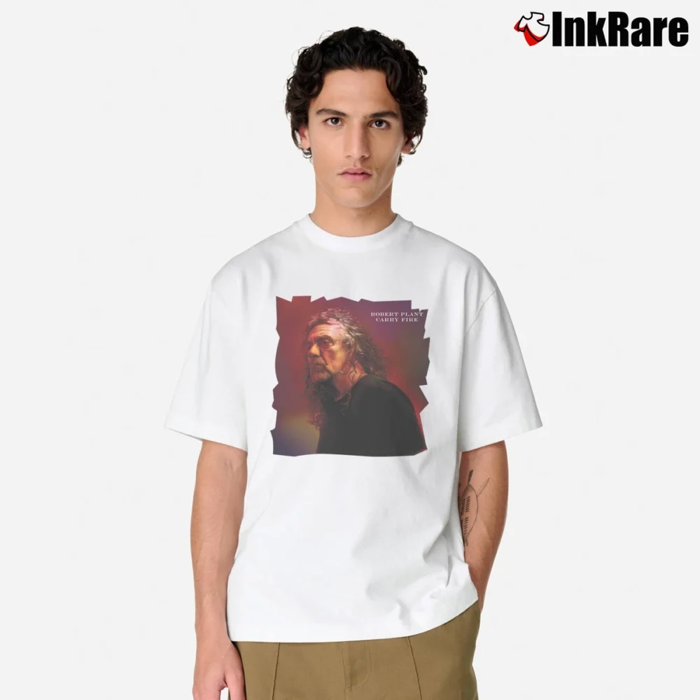 Men’s Robert Plant Carry Fire Classic T-Shirt in white | Soft, Breathable Everyday Wear