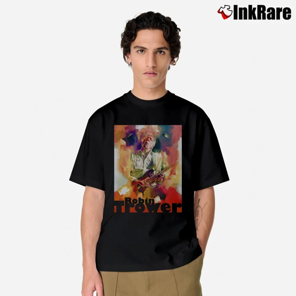 Men’s robin trower guitar maestro blues rock icon Classic T-Shirt in black | Soft, Breathable Everyday Wear
