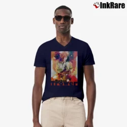 Men’s robin trower guitar maestro blues rock icon V-Neck Tee in navy | Sharp, Breathable, Everyday Staple