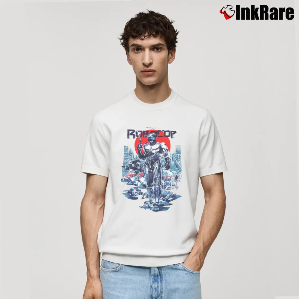Men’s Robocop Loot Crate Classic T-Shirt in white | Soft, Breathable Everyday Wear