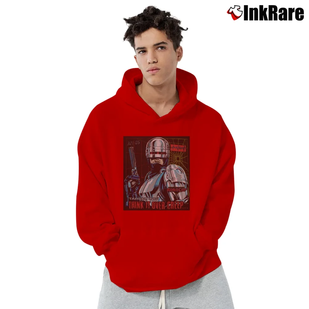 Men’s Robocop Retro Movie Magic Pullover Hoodie in red | Cozy, Durable, Modern Fit