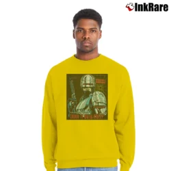 Men’s Robocop Retro Movie Magic Crewneck Sweatshirt in yellow | Cozy Fabric, Clean Style