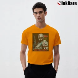 Men’s Robocop Retro Movie Magic V-Neck Tee in orange | Sharp, Breathable, Everyday Staple