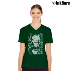 Women’s RoboCop Your Move Creep V-Neck Tee in forest green | Chic Neckline, Soft Texture