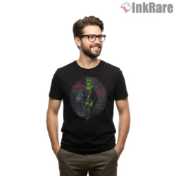 Rock Metal Alley Grinch Gothic Christmas Shirt on black short sleeve shirt for men graphic tee