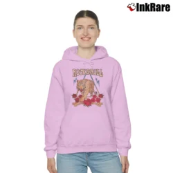 Women’s Rock N Roll Tiger Graphic Cozy Hoodie in light pink | Warm, Structured, Stylish