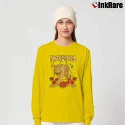 Women’s Rock N Roll Tiger Graphic Long-Sleeve Top in yellow | Sleek, Versatile, All-Season