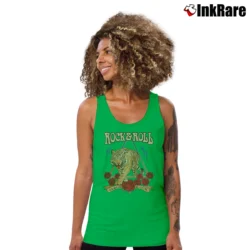 Women’s Rock N Roll Tiger Graphic Tank Top in irish green | Lightweight, Movement-Friendly