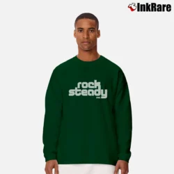 Men’s Rock Steady Retro Graphic Long-Sleeve Shirt in forest green | Sleek, Lightweight, Year-Round Wear