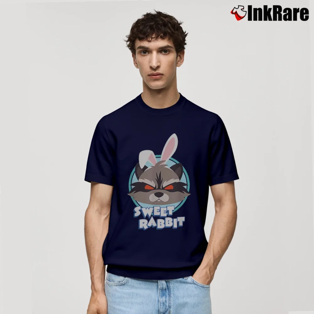 Men’s Rocket Raccoon Easter Bunny Sweet Rabbit Marvel Classic T-Shirt in navy | Soft, Breathable Everyday Wear