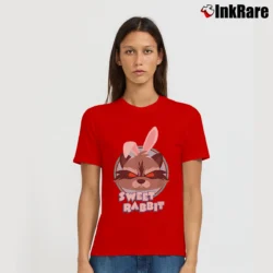 Women’s Rocket Raccoon Easter Bunny Sweet Rabbit Marvel Signature T-Shirt in red | Soft, Flattering Fit