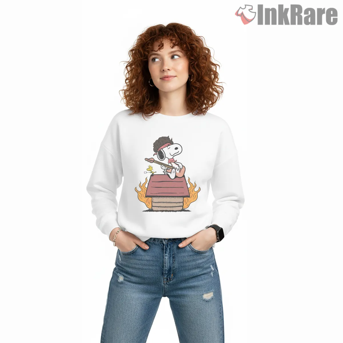Rockstar Snoopy Fire Solo Roof Shirt on graphic shirt for women graphic tee