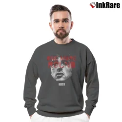 Men’s Rocky Balboa One More Round Crewneck Sweatshirt in charcoal | Cozy Fabric, Clean Style