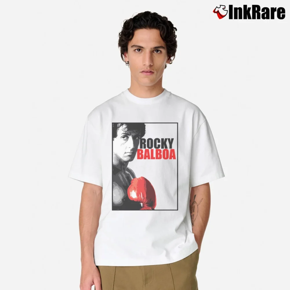 Men’s Rocky Balboa Sylvester Stallone Rambo Classic T-Shirt in white | Soft, Breathable Everyday Wear