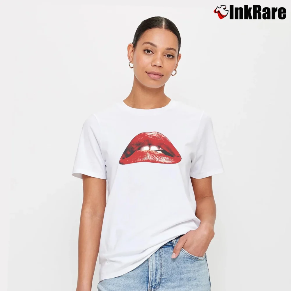 Women’s Rocky Horror Picture Show Lips Signature T-Shirt in white | Soft, Flattering Fit