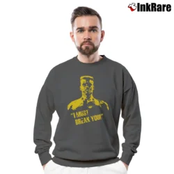 Men’s Rocky Ivan Drago I Must Break You Crewneck Sweatshirt in charcoal | Cozy Fabric, Clean Style
