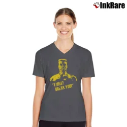 Women’s Rocky Ivan Drago I Must Break You V-Neck Tee in charcoal | Chic Neckline, Soft Texture