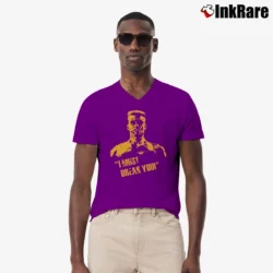Men’s Rocky Ivan Drago I Must Break You V-Neck Tee in purple | Sharp, Breathable, Everyday Staple