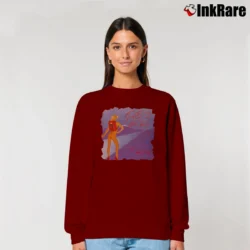 Women’s Roger Waters Hitch Hiking Relaxed Sweatshirt in maroon | Soft, Laid-Back Vibe