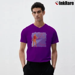 Men’s Roger Waters Hitch Hiking V-Neck Tee in purple | Sharp, Breathable, Everyday Staple