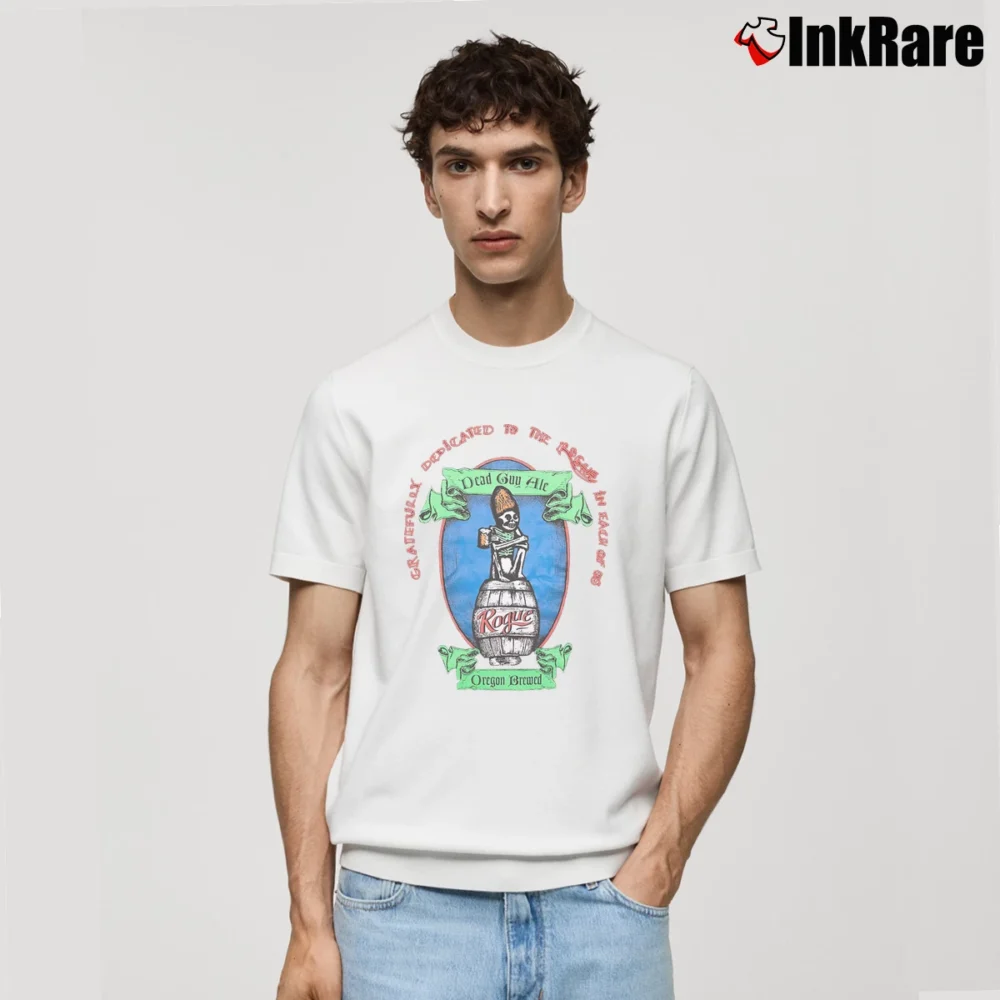 Men’s Rogue Ales Dead Guy Graphic Classic T-Shirt in white | Soft, Breathable Everyday Wear