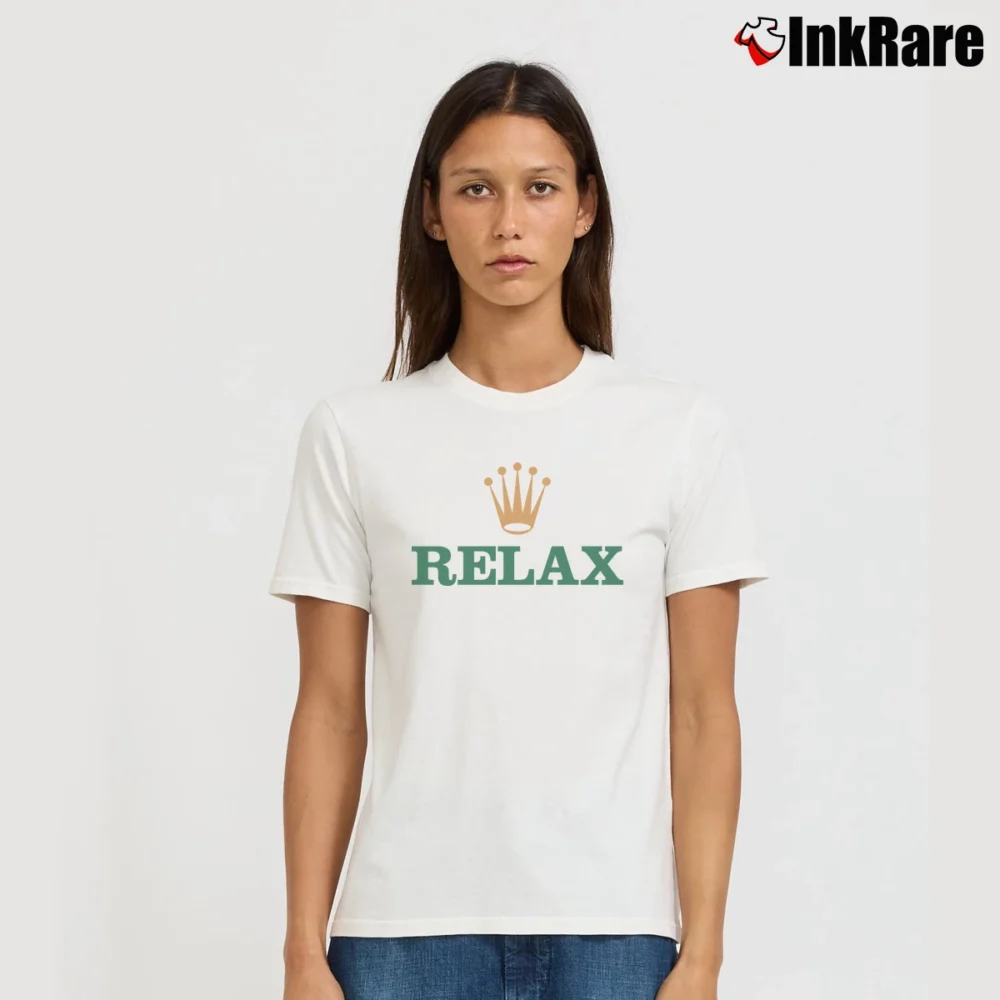 Women’s Rolex Inspired Trendy Fashion Funny Signature T-Shirt in white | Soft, Flattering Fit