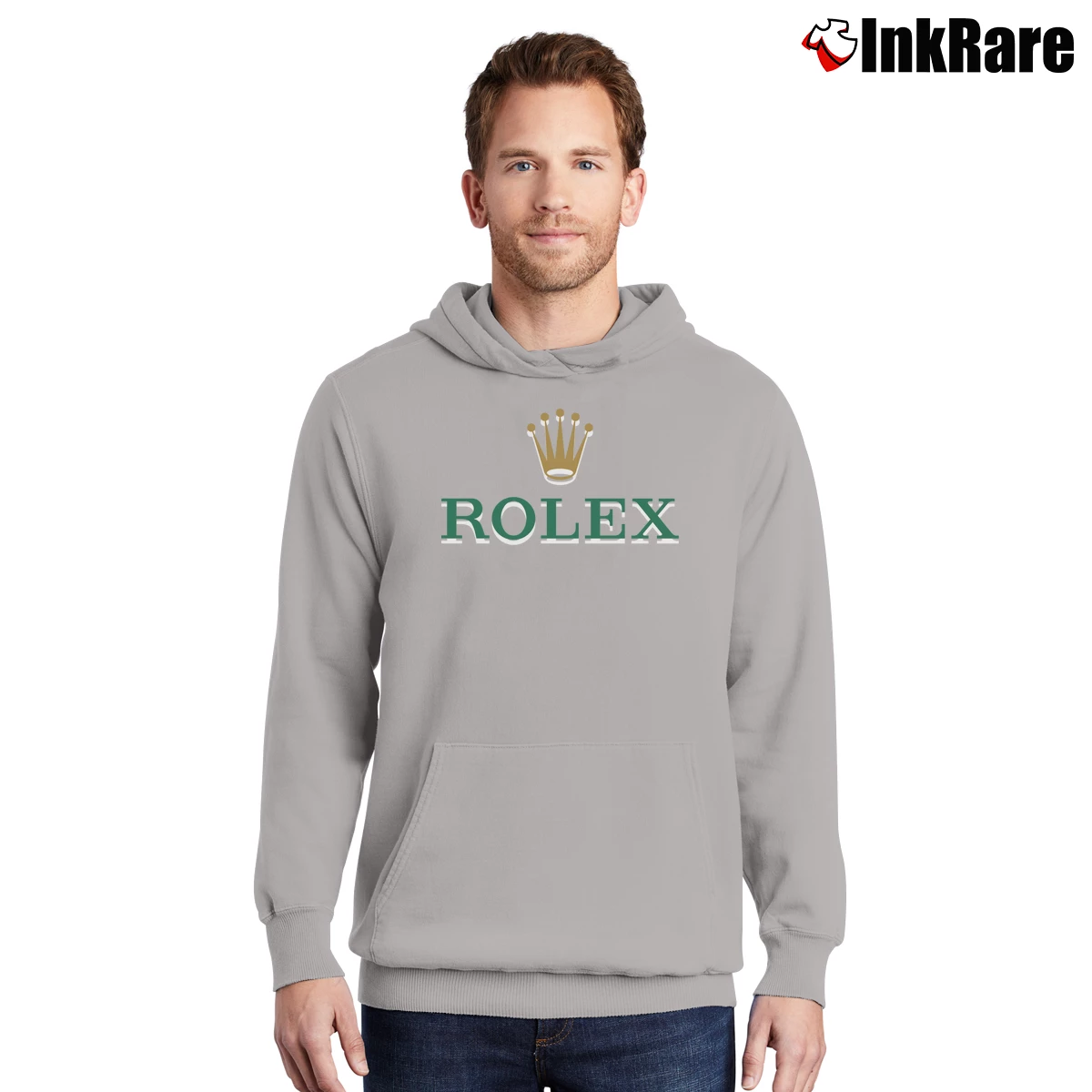 Men’s Rolex Sa Logo Pullover Hoodie in sport grey | Cozy, Durable, Modern Fit