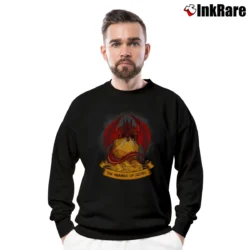 Men’s Roll Dragon D20 Dice RPG Crewneck Sweatshirt in black | Cozy Fabric, Clean Style